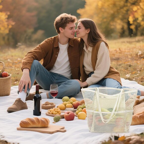 Women's Beige Beach Tote Bags Causal Pool Bags For Mom Travel Swimming Vacations - Picture 6 of 6